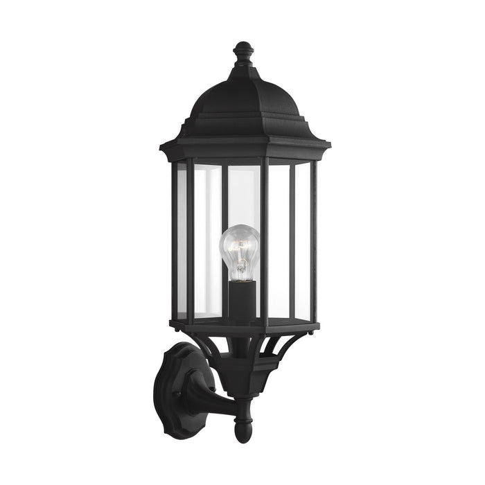 Sevier Large One Light Uplight Outdoor Wall Lantern in Black with Clear�Glass