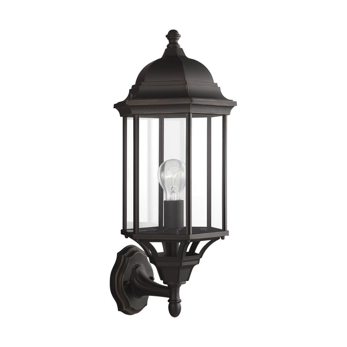 Sevier Large One Light Uplight Outdoor Wall Lantern in Antique Bronze with Clear�Glass