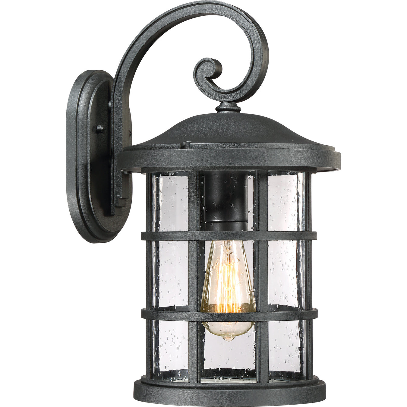 Crusade 1-Light Outdoor Lantern in Earth Black