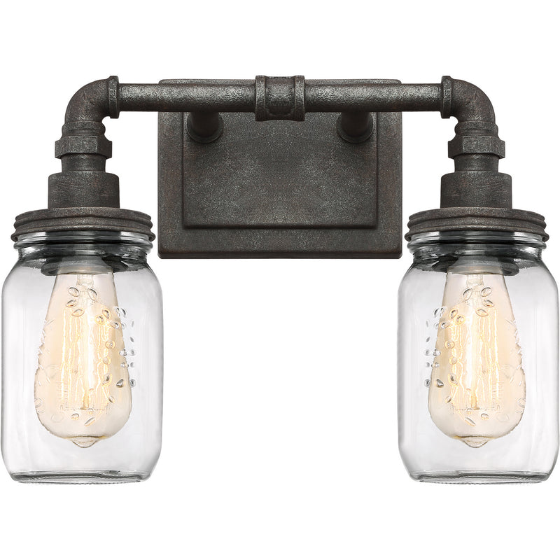Squire 2-Light Bath Vanity in Rustic Black