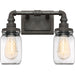 Squire 2-Light Bath Vanity in Rustic Black
