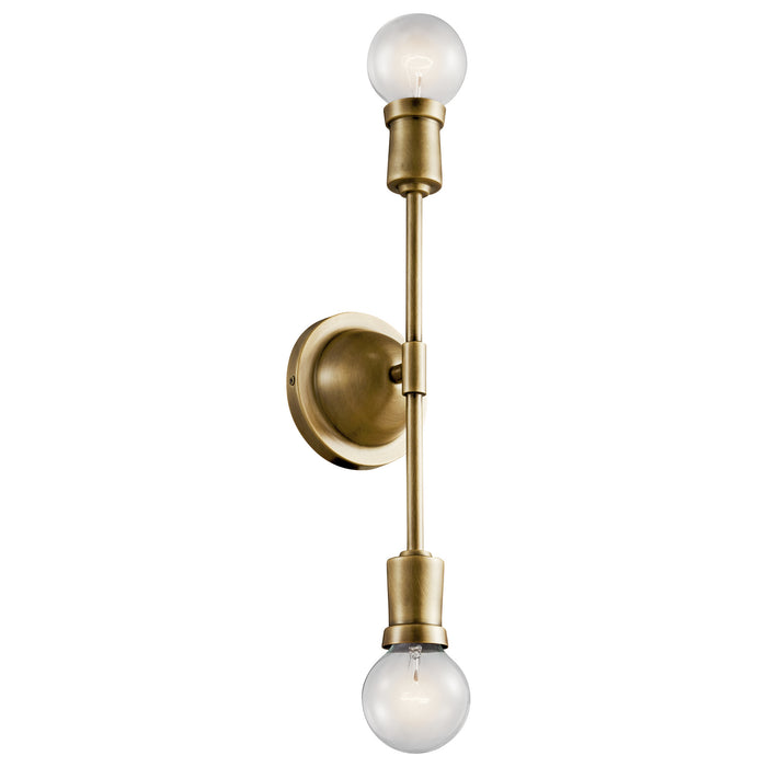 Armstrong Wall Sconce 2-Light in Natural Brass