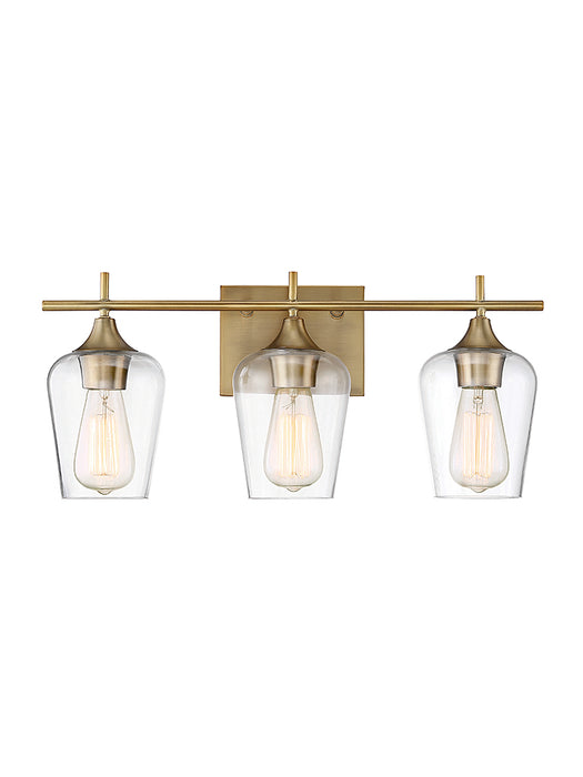Octave 3-Light Bath Sconce in Warm Brass - Lamps Expo