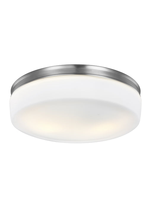 Issen Ceiling Light in Satin Nickel with White Opal Etched Glass