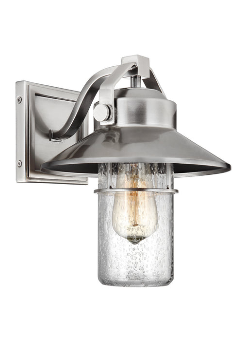 Boynton Outdoor Lighting in Painted Brushed Steel with Clear Seeded �Glass