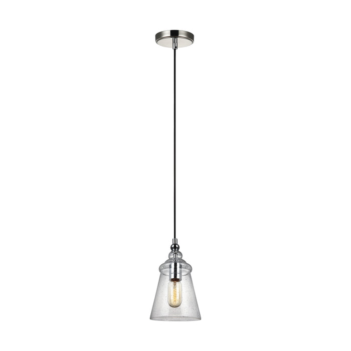 Loras Pendant in Chrome with Clear Seeded�Glass