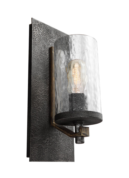 Angelo Bath Sconce in Distressed Weathered Oak / Slate Grey Metal with Clear�Glass