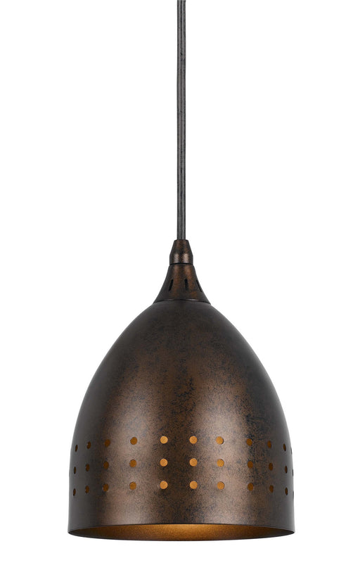 One Light Pendant In Oil Rubbed Bronze With Rust Glass