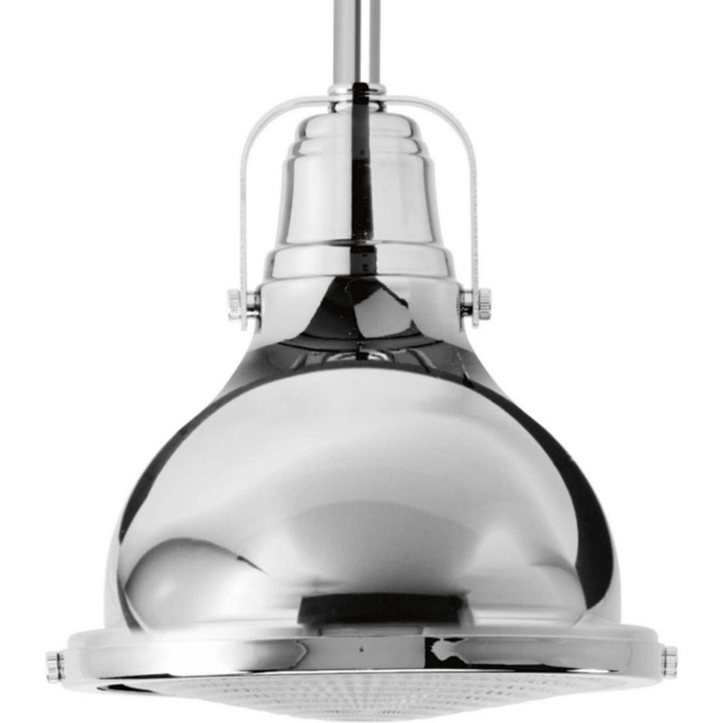 Fresnel Lens 1-Light LED Mini-Pendant in Polished Chrome