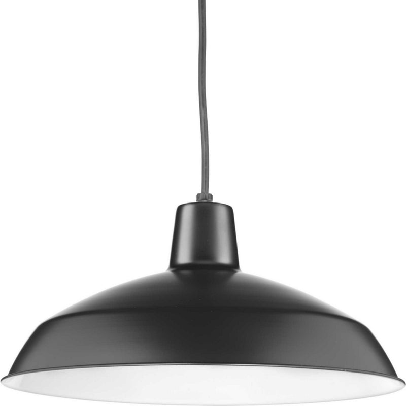 Metal Shade 1-Light Pendant in Black