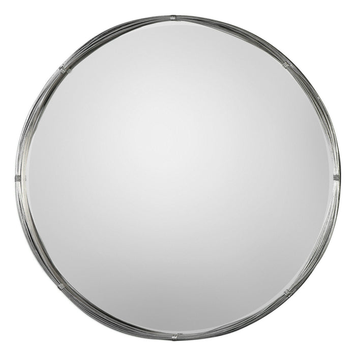 Uttermost's Ohmer Round Metal Coils Mirror Designed by Grace Feyock