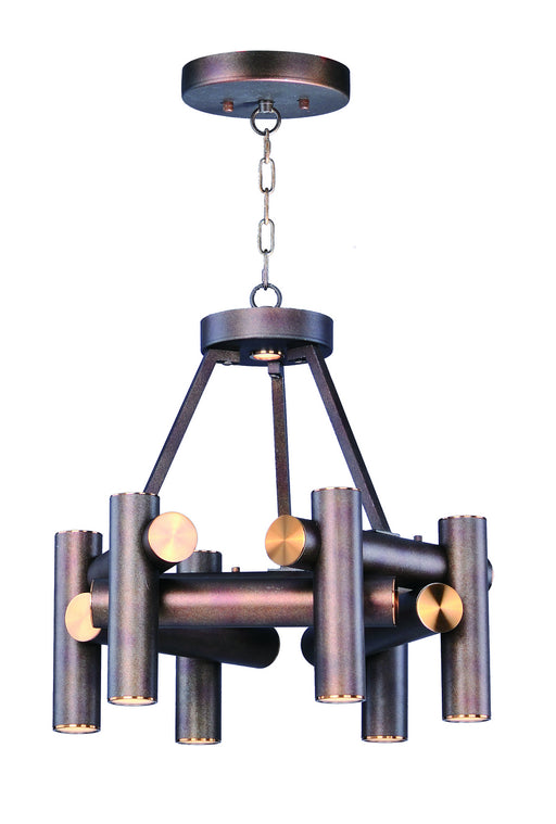 Tubular 7 Light LED Pendant in Bronze Fusion / Antique Brass - Lamps Expo