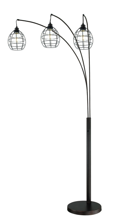 Kaden 3-Light Arch Lamp in Copper Bronze Metal Shade, E27 Vintage 40Wx3