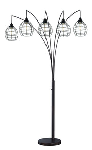 Kaden 5-Light Arch Lamp in Copper Bronze Metal Shade, E27 Vintage 40Wx5