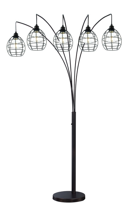 Kaden 5-Light Arch Lamp in Copper Bronze Metal Shade, E27 Vintage 40Wx5