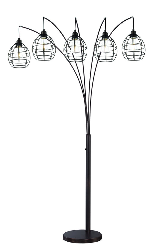 Kaden 5-Light Arch Lamp in Copper Bronze Metal Shade, E27 Vintage 40Wx5