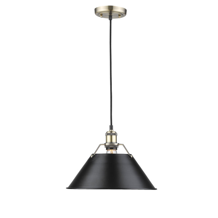 Orwell 1-Light Pendant - 14" (Convertible) in Aged Brass