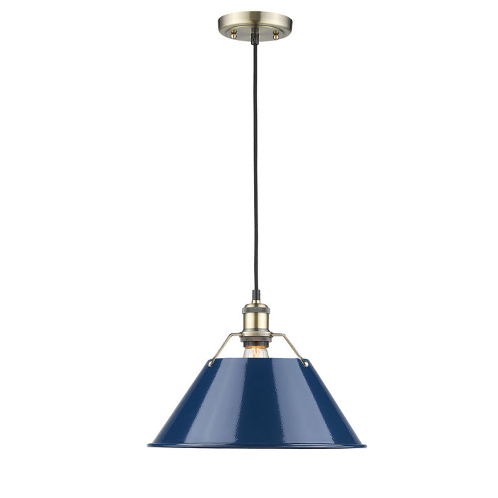 Orwell 1-Light Pendant - 14" (Convertible) in Aged Brass
