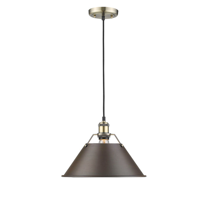 Orwell 1-Light Pendant - 14" (Convertible) in Aged Brass