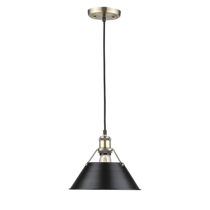 Orwell 1-Light Pendant - 10" (Convertible) in Aged Brass