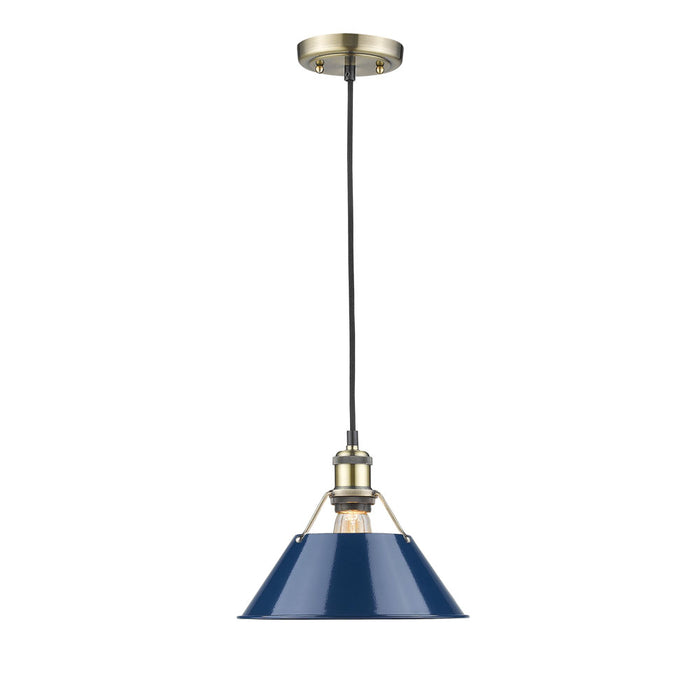 Orwell 1-Light Pendant - 10" (Convertible) in Aged Brass