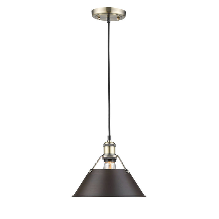 Orwell 1-Light Pendant - 10" (Convertible) in Aged Brass