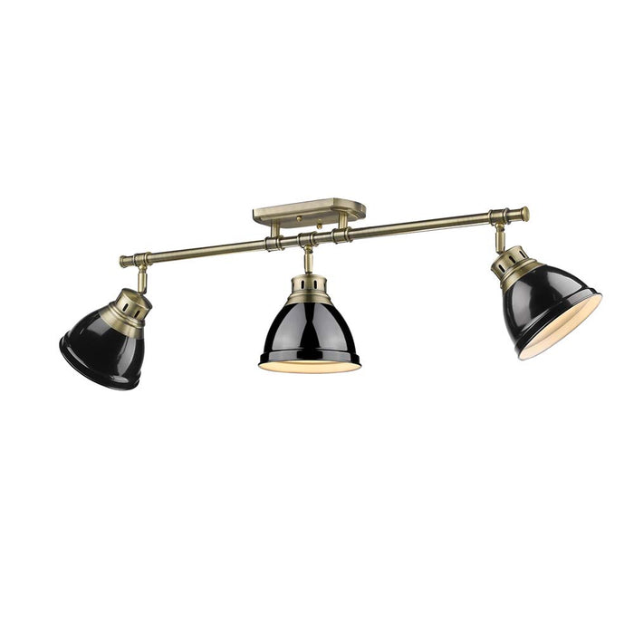 Duncan Semi-Flush - Track Light (Convertible) in Aged Brass