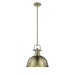Duncan 1-Light Pendant with Rod in Aged Brass