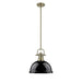 Duncan 1-Light Pendant with Rod in Aged Brass