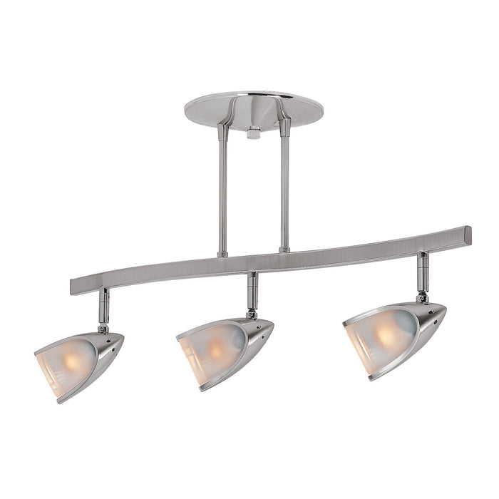 Comet 3-Light Dimmable LED Semi-Flush in Brushed Steel Finish
