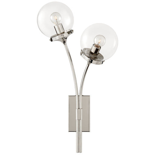 Prescott Two Light Wall Sconce in Polished Nickel