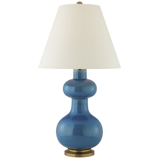 Chambers One Light Table Lamp in Aqua Crackle