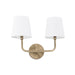 Dawson 2 Light Vanity in Aged Brass