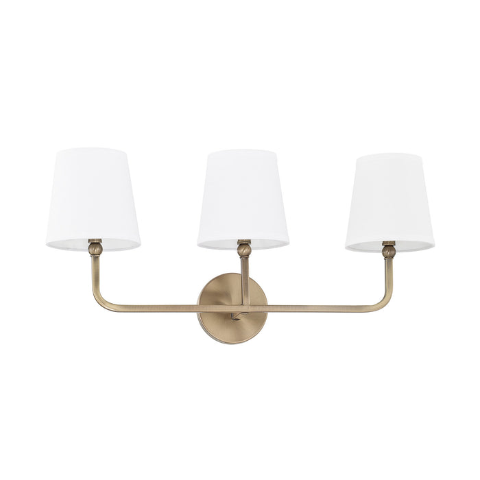Dawson 3 Light Vanity in Aged Brass - Lamps Expo