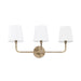 Dawson 3 Light Vanity in Aged Brass - Lamps Expo