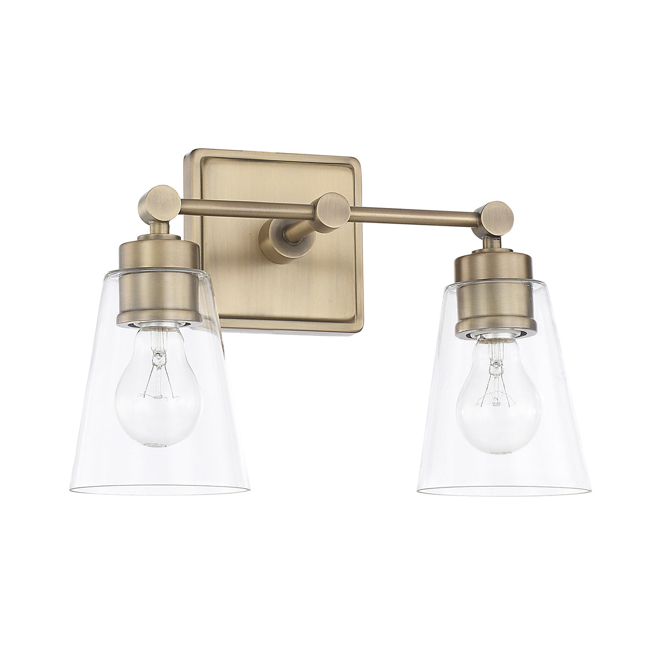 2 Light Vanity in Aged Brass