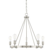 Tanner Five Light Chandelier in Brushed Nickel