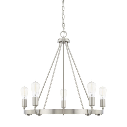 Tanner Five Light Chandelier in Brushed Nickel