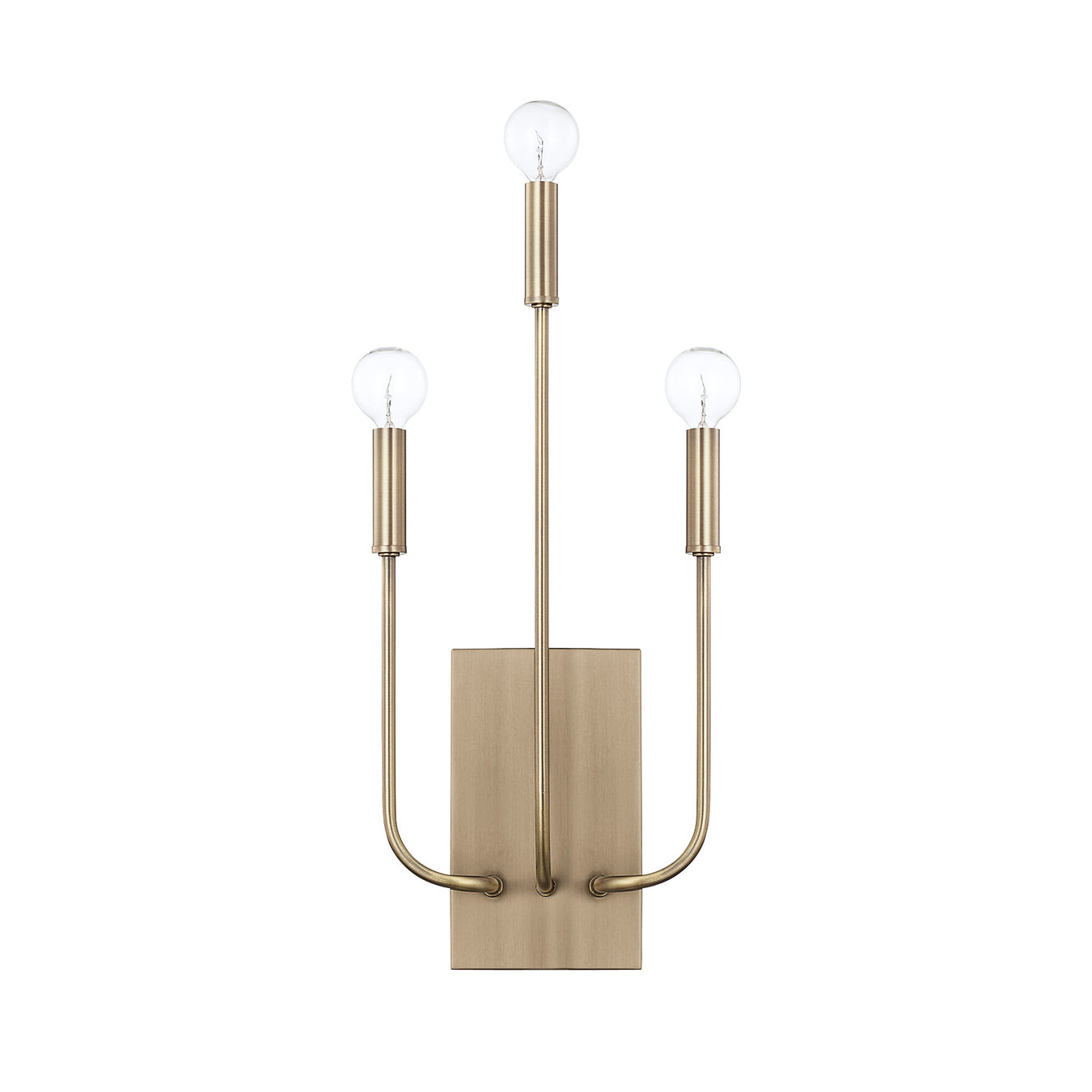 Zander 3 Light Sconce in Aged Brass