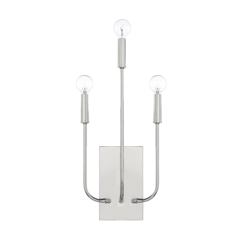 Zander 3 Light Sconce in Polished Nickel