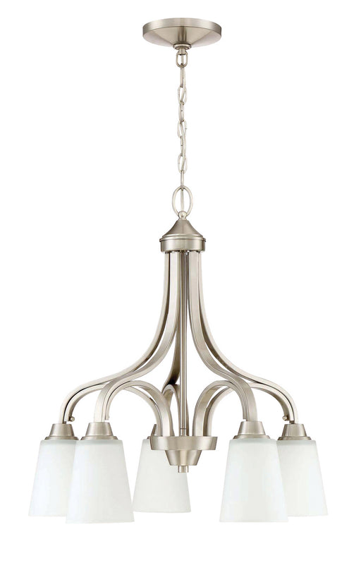 Grace 5-Light Down Chandelier in Brushed Polished Nickel