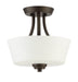 Grace 2-Light Convertible Semi Flush in Espresso