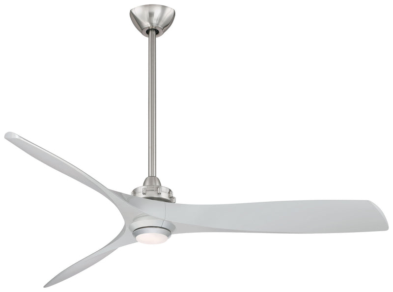 Aviation Led 60" Ceiling Fan in Brushed Nickel W/ Silver