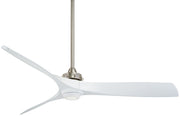 Aviation Led 60" Ceiling Fan in Brushed Nickel/White