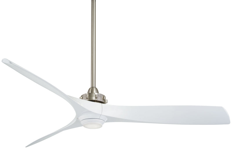 Aviation Led 60" Ceiling Fan in Brushed Nickel/White
