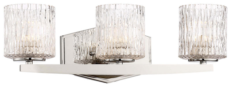 Maginot LED Bath Vanity in Polished Nickel & Clear Glass - Lamps Expo