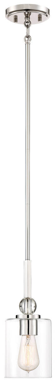Studio 5 1-Light Mini-Pendant in Polished Nickel & Clear Glass