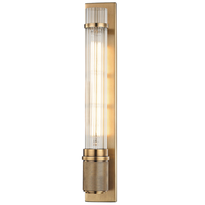 Shaw 1 Light Wall Sconce in Aged Brass - Lamps Expo