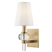 Luna 1 Light Wall Sconce in Aged Brass - Lamps Expo