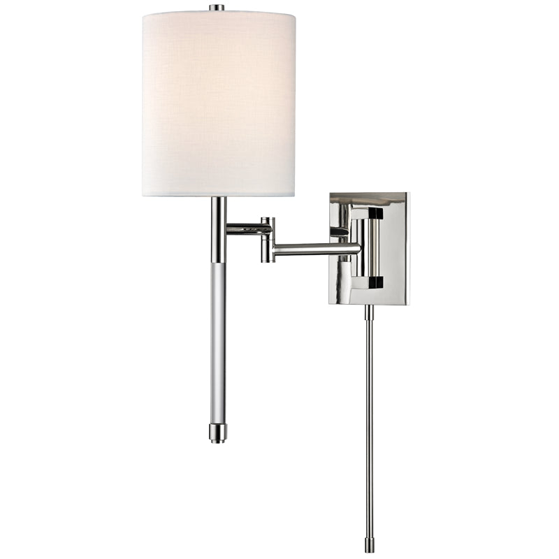 Englewood 1 Light Wall Sconce With Plug in Polished Nickel